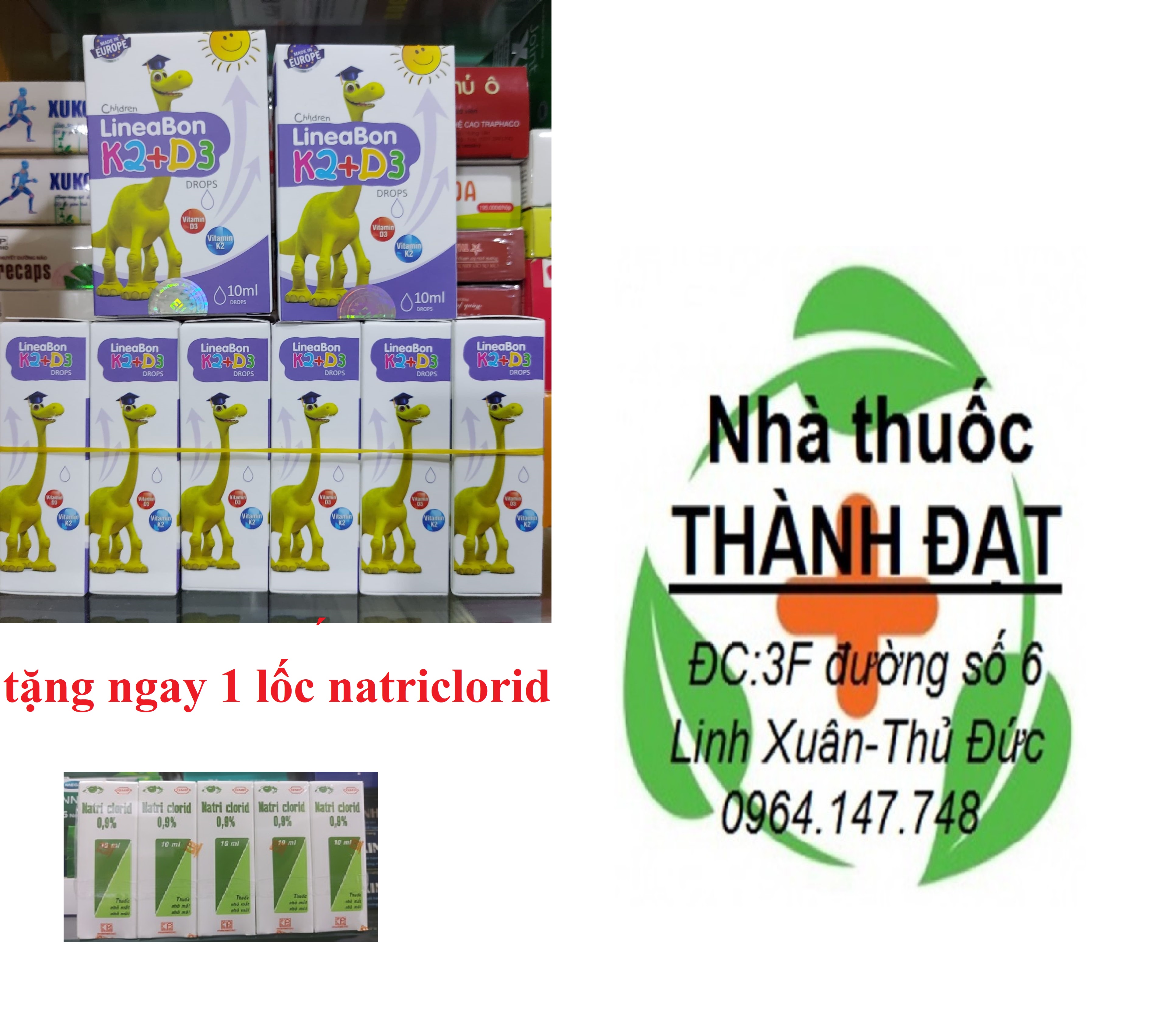 Siro Lineabon K2+D3 Ergopharm - Bổ Sung Vitamin Tăng Chiều Cao Cho Bé Chai 10ml