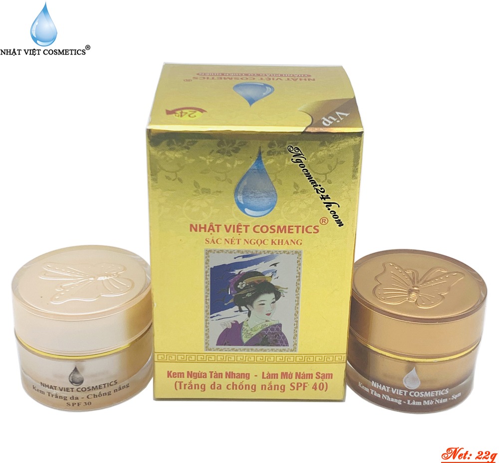 [HCM]Cặp đôi hoàn hảo SẮC NÉT NGỌC KHANG 4in1 - Kem tàn nhang Làm mờ nám sạm và Kem trắng da chống nắng SPF-40 (22g)