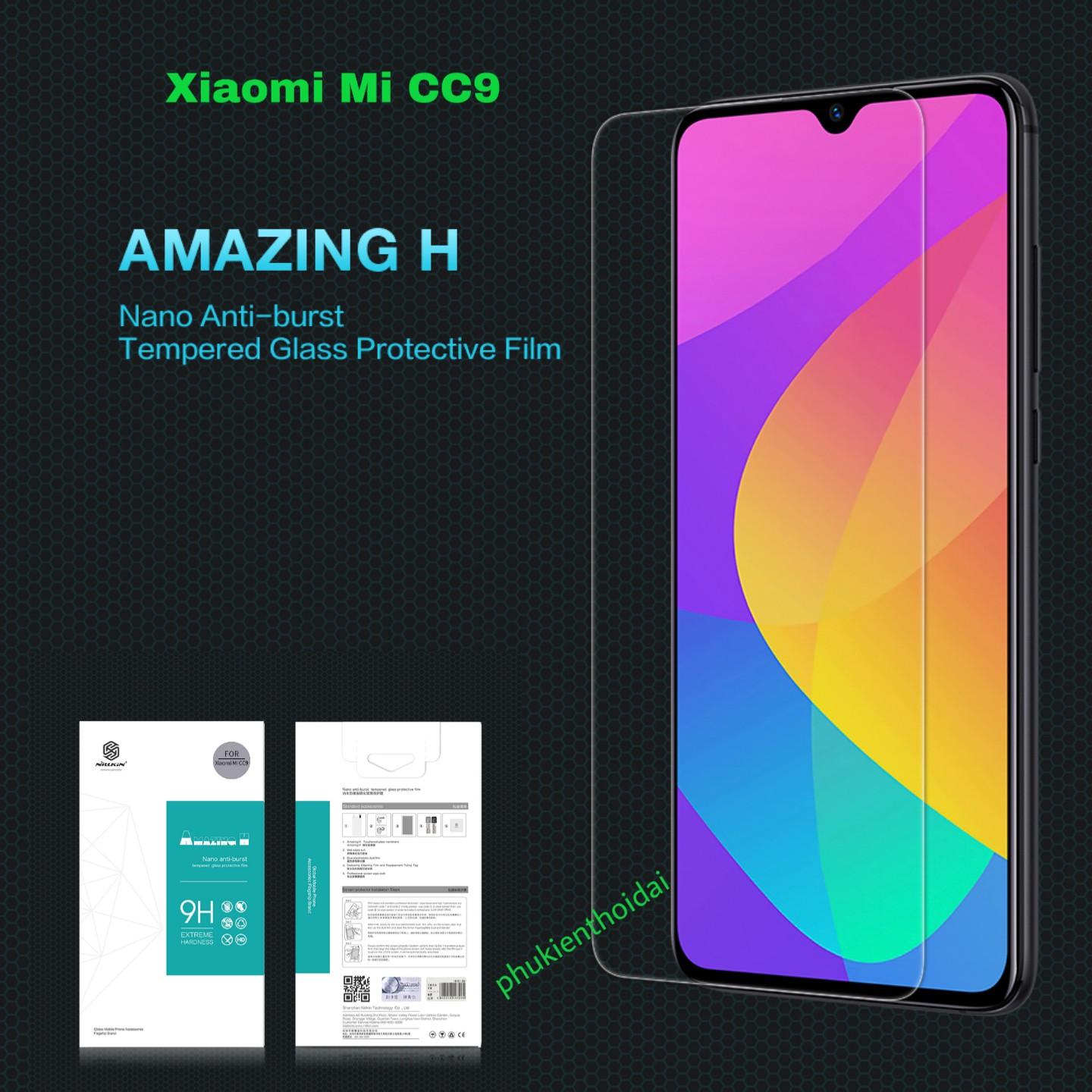 Cường lực Nillkin 9H cho Xiaomi Mi CC9 / Mi 9 dùng chung trong suốt 9H / 0.3mm trơn mượt