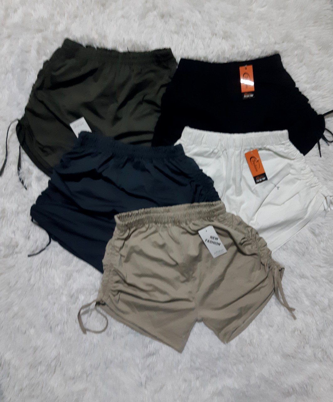 QUẦN SHORT KAKI NỮ CO GIÃN CÓ RÚT DÂY 2 BÊN
