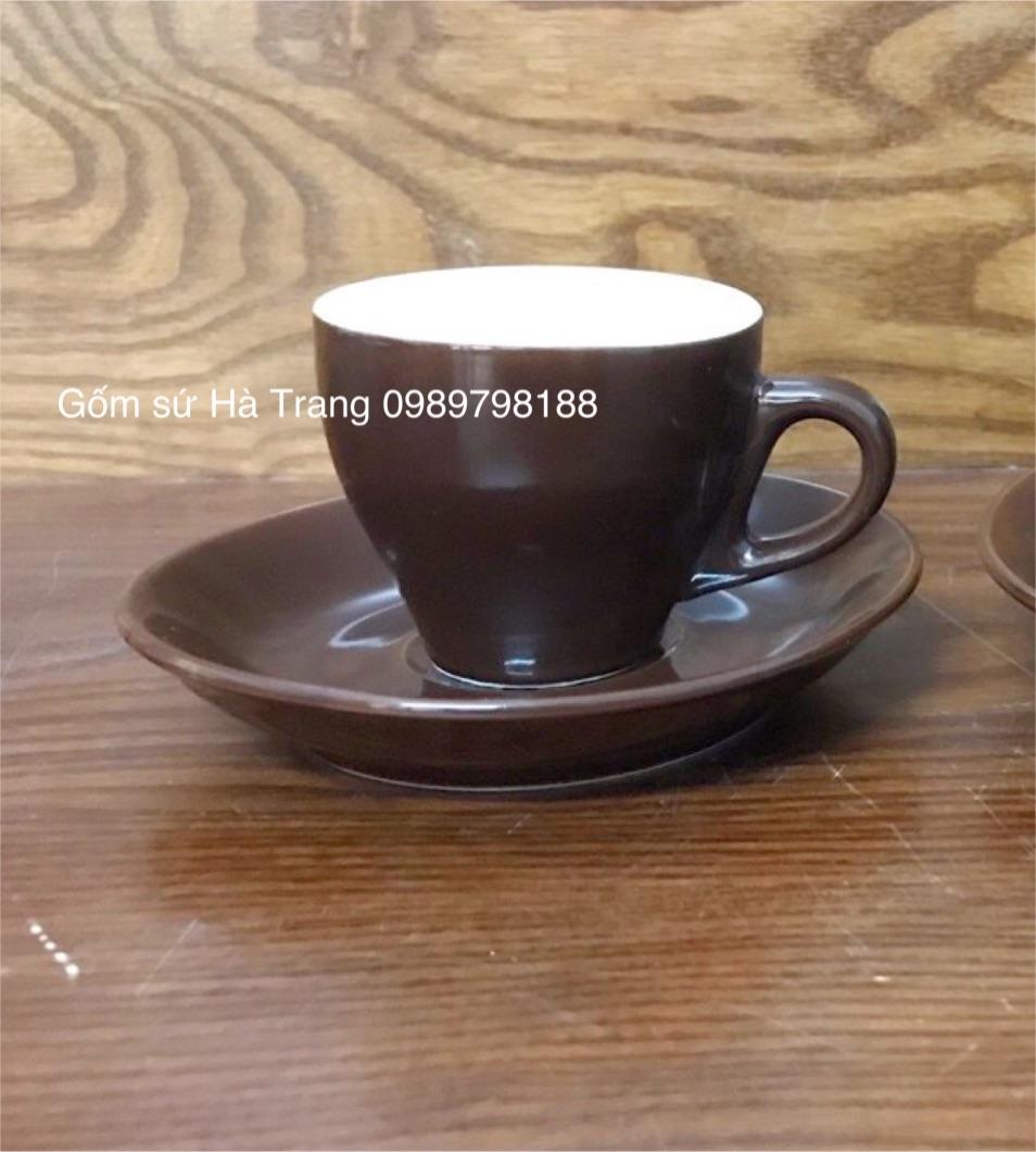 Set cốc đĩa espresso dung tích 70ml gốm sứ Bát Tràng cao cấp