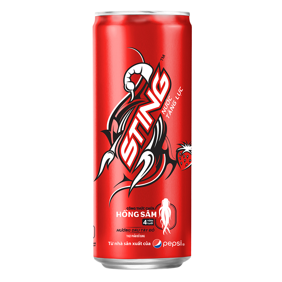 Lốc 6 Lon Nước Tăng Lực Sting Lon 330ml