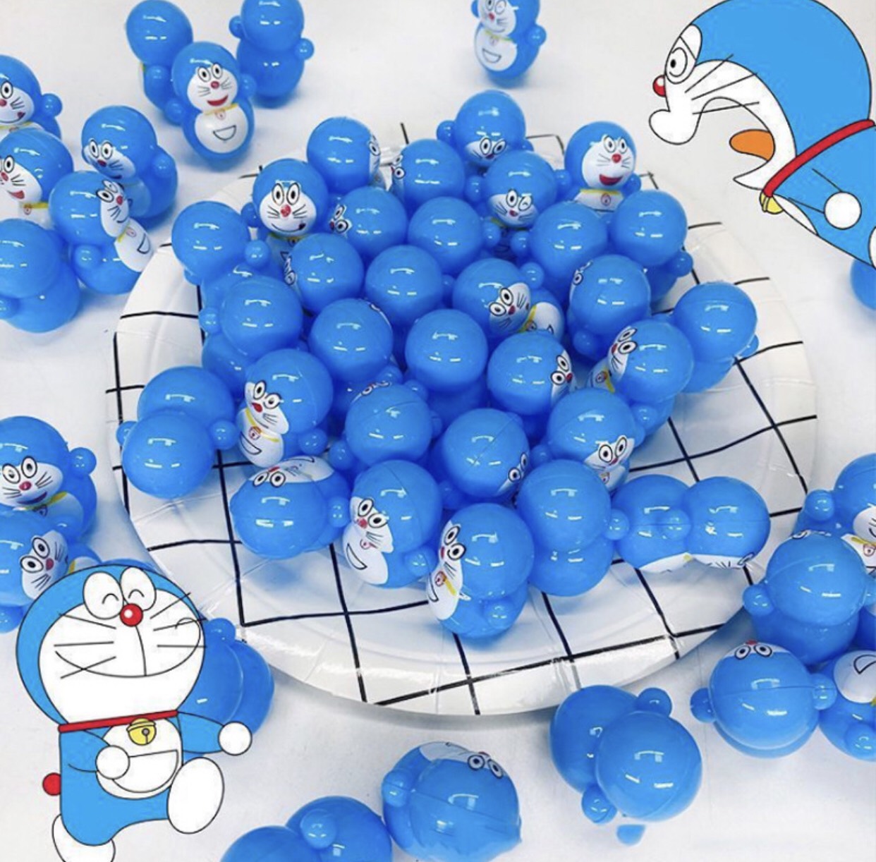 Combo 10 con lật đật mini squid game, lật đật doremon cho bé và nhiều mẫu vui nhộn