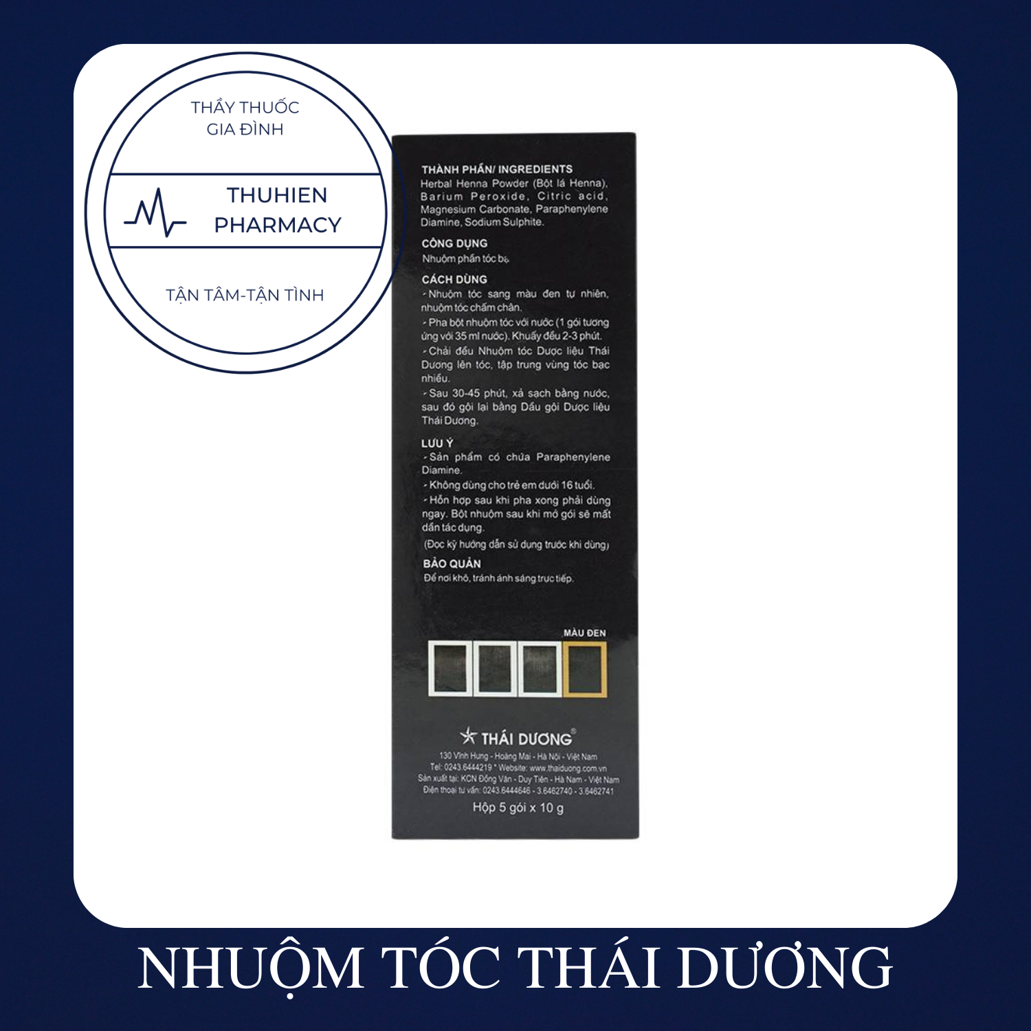 NHUỘM TÓC DƯỢC LIỆU THÁI DƯƠNG (Gói 10g)