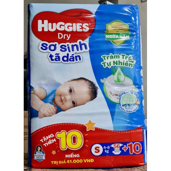 Tã dán sơ sinh Huggies Dry S56+