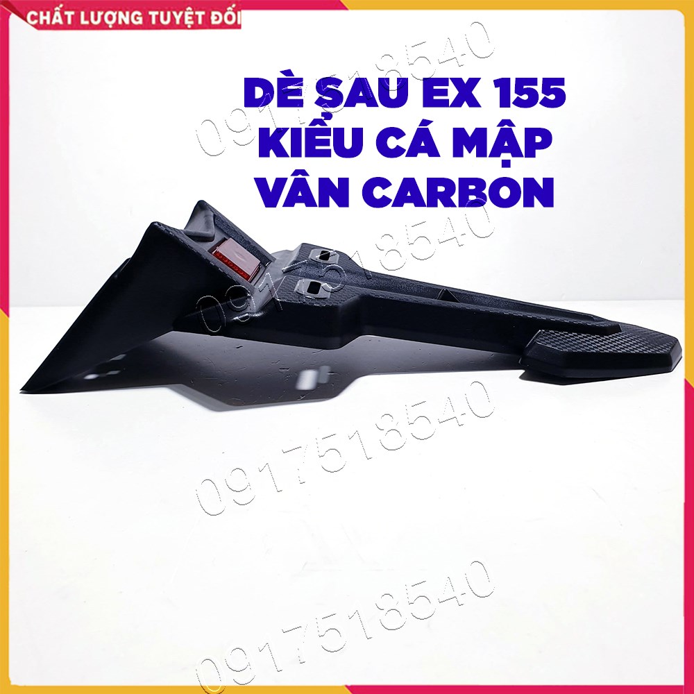 Dè Sau Ex 155 - Exciter 155 Kiểu Cá Mập Vân Cacbon