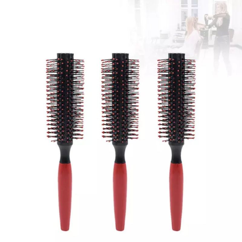 [HCM]Lược Cuốn Tóc Cán Đỏ Tiện Dụng