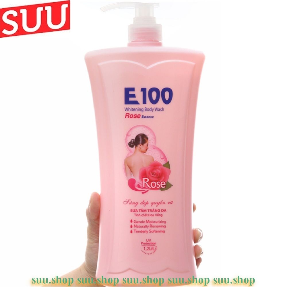 Sữa Tắm Trắng Da E100 1200ml Rose Tinh Chất Hoa Hồng