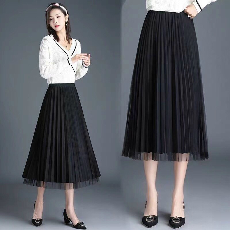 Chân váy xếp ly mặc 2 kiểu