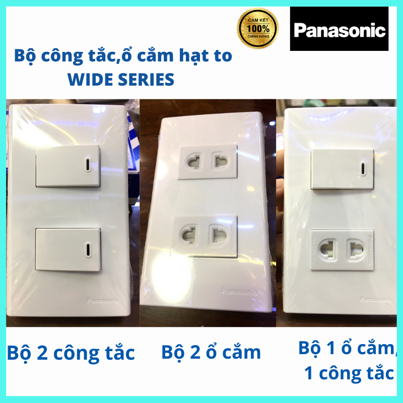 Bộ công tắc, ổ cắm hạt to Wide Panasonic