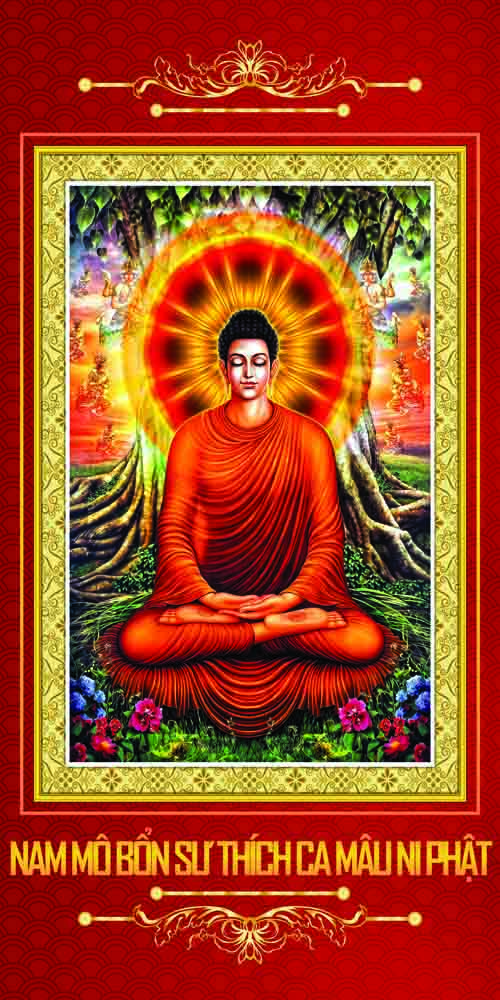 Tranh Phật Kim Sa Phật Thích Ca 40x80cm