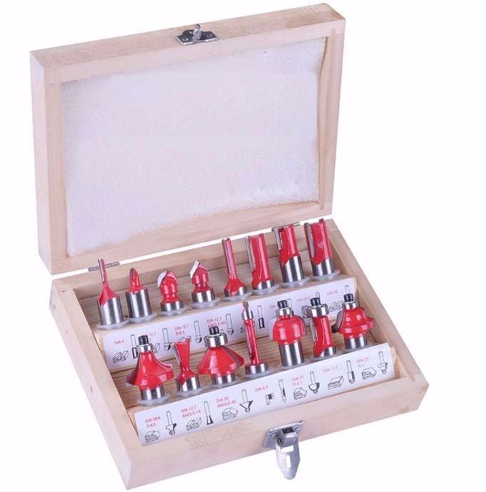 Bộ mũi phay gỗ 12.7mm 15 món