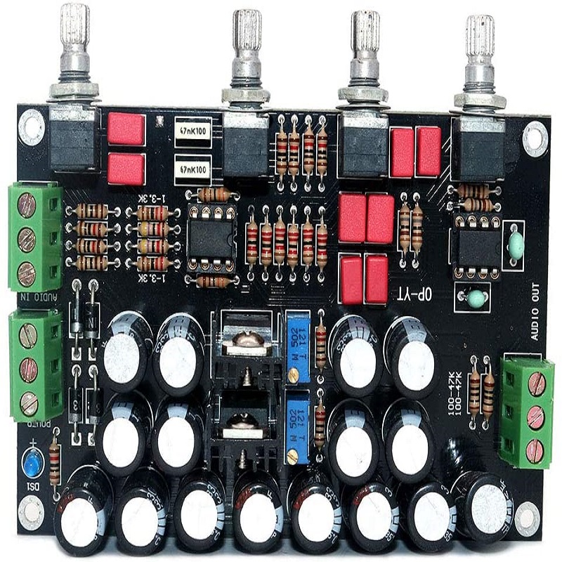 Dollatek Hifi Amplificador âm thanh opa2604 ad827 opamp 5532 lm337 LM317 Preamp pre-khuếch đại âm lượng ban kiểm soát giai điệu