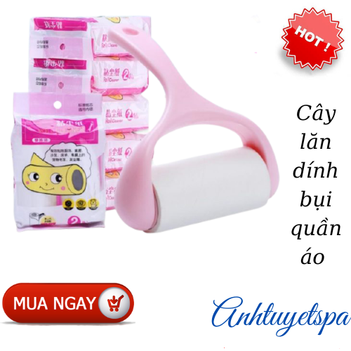 CÂY LĂN DÍNH BỤI QUẦN ÁO + TẶNG KÈM 2 LÕI GIẤY LĂN