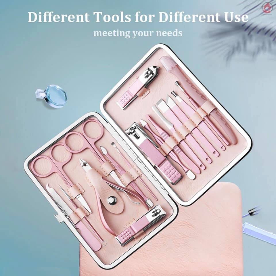 Bộ dụng cụ bấm móng hồng 18 món