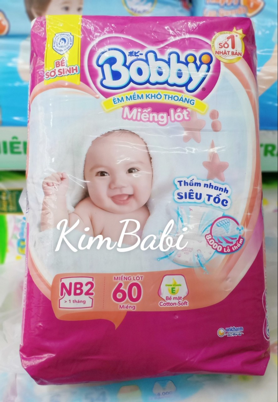 Miếng Lót Sơ Sinh Bobby NB2 60 miếng (4-8kg)