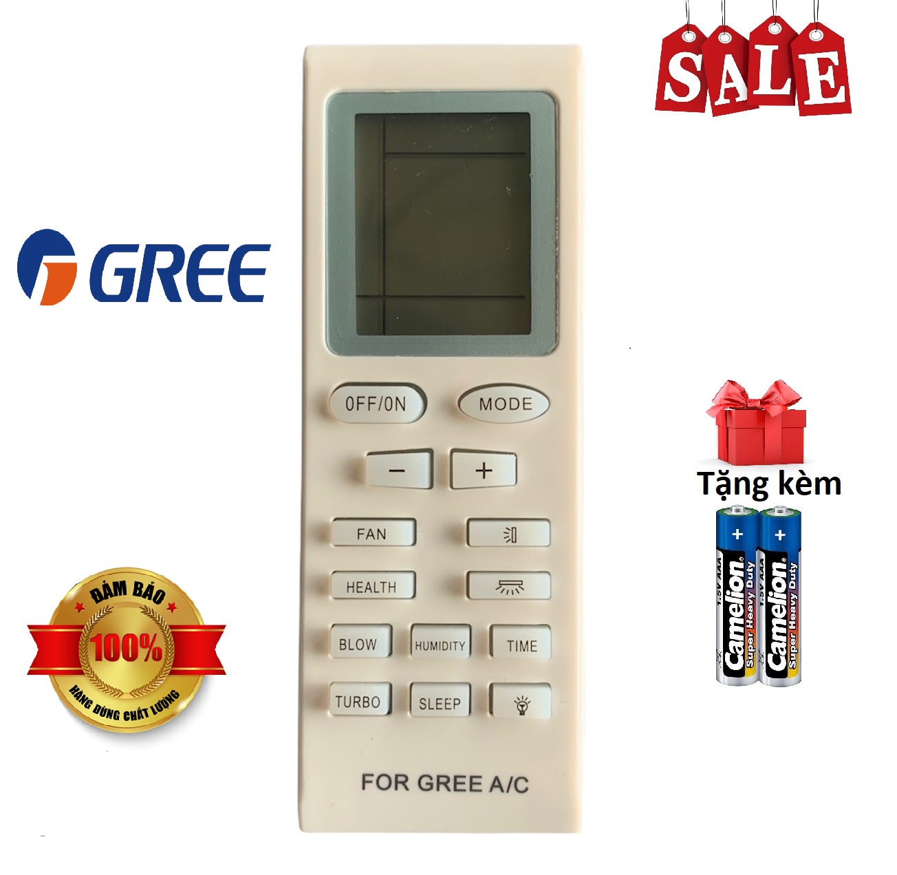 Điều khiển điều hoà Gree, remote máy lạnh Gree - Hàng tốt