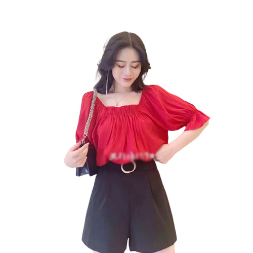 [HCM]Áo kIỂU Nữ Rút Eo Tay Ngắn  Xòe Thời Trang Mới  Av82