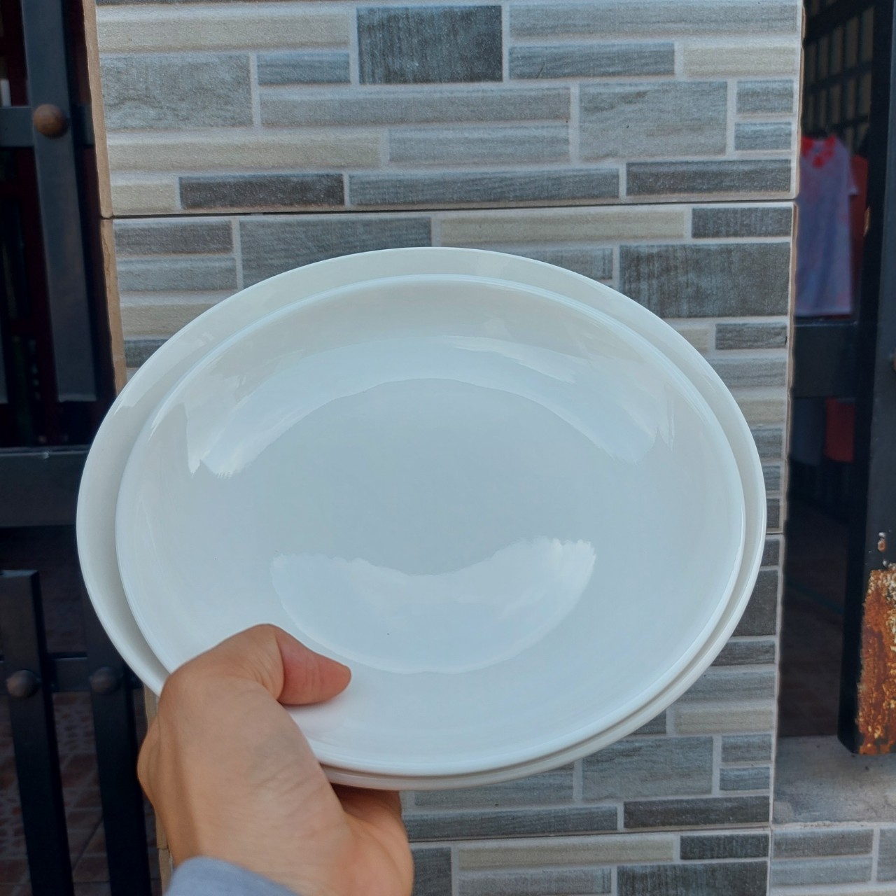 Combo 02 Dĩa Sứ trắng sâu lòng Cao Cấp 23cm