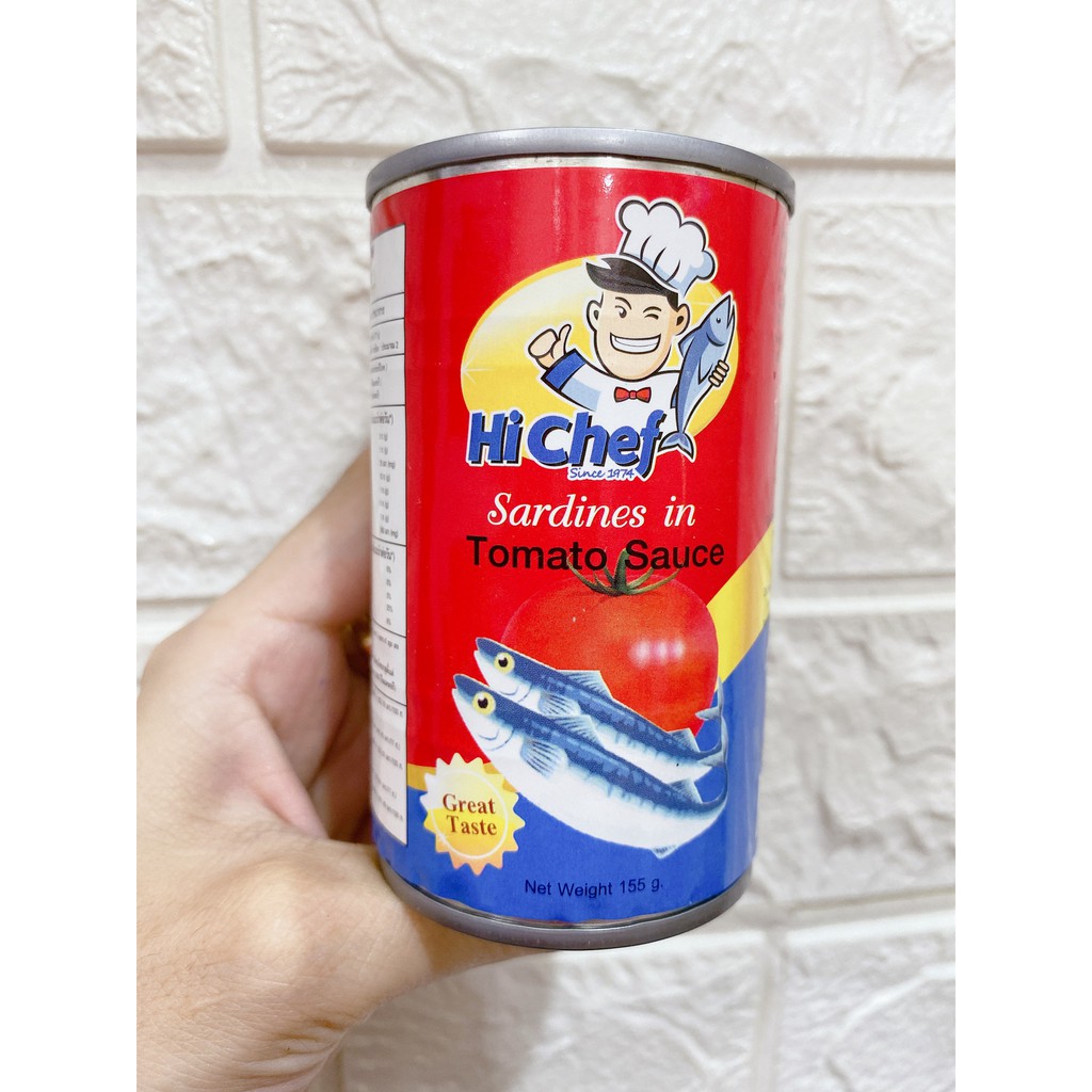 10 lon Cá mòi cá hộp sốt cà Hi Chef 155g/lon