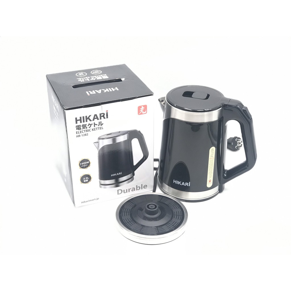 (BH 12 tháng)Ấm siêu tốc nhật bản Hikari Hr1282 NHẬT BẢN (inox 304 2 lớp )