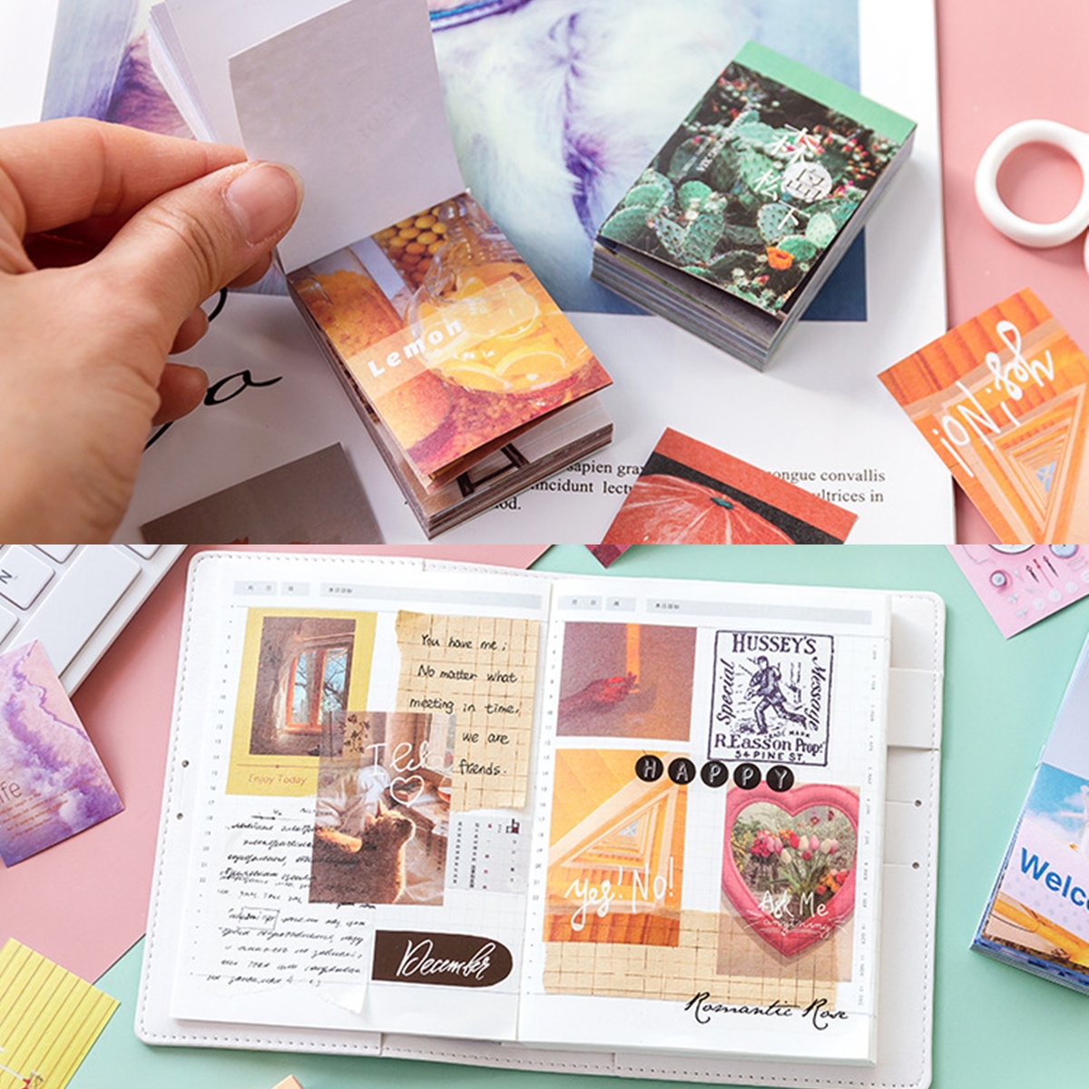 Cuốn 50 miếng sticker ảnh chụp phong cách âu mỹ