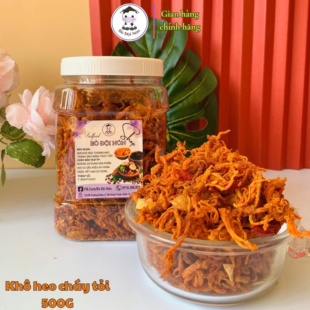 500g khô gà cháy tói bò đội nón