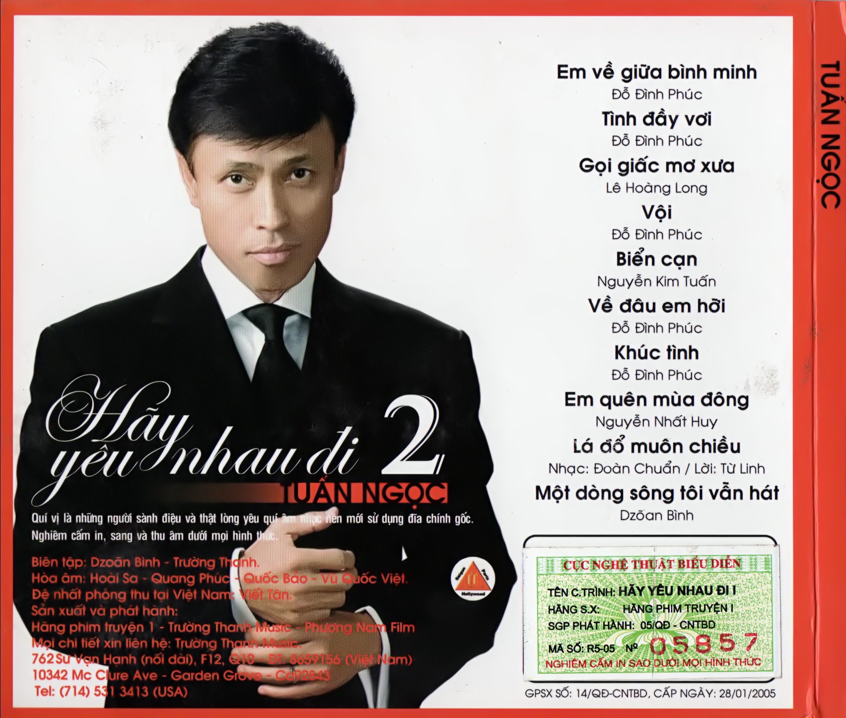 Bộ 6 đĩa cd nhạc Tuấn Ngọc 2