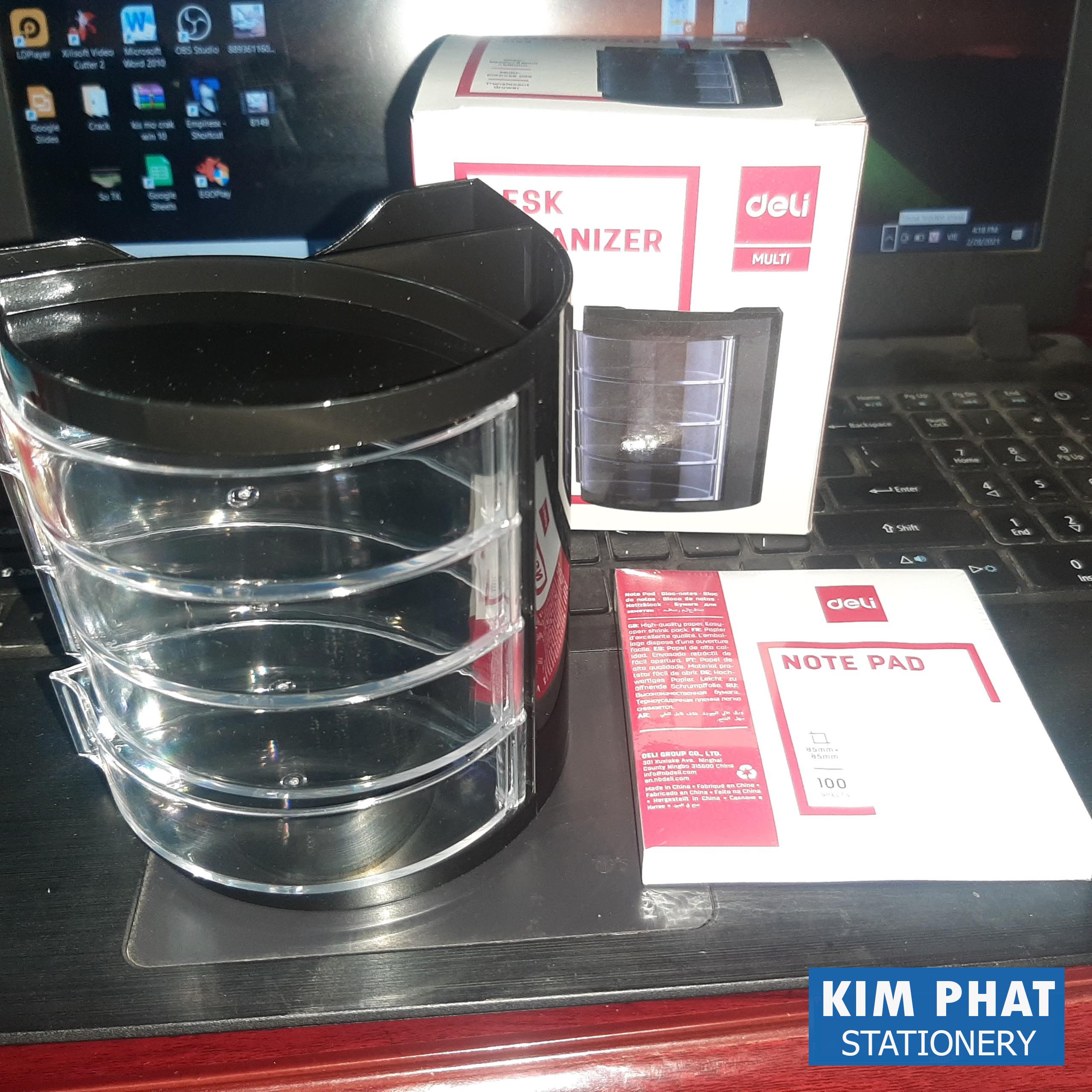 Khay cắm bút, Khay để bút Deli E9133 (Tặng 1 tập giấy Note DELI)