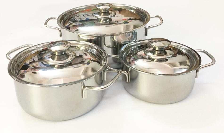 [HCM]BỘ 3 NỒI INOX 410 SHARP DÙNG ĐƯỢC CHO BẾP TỪ