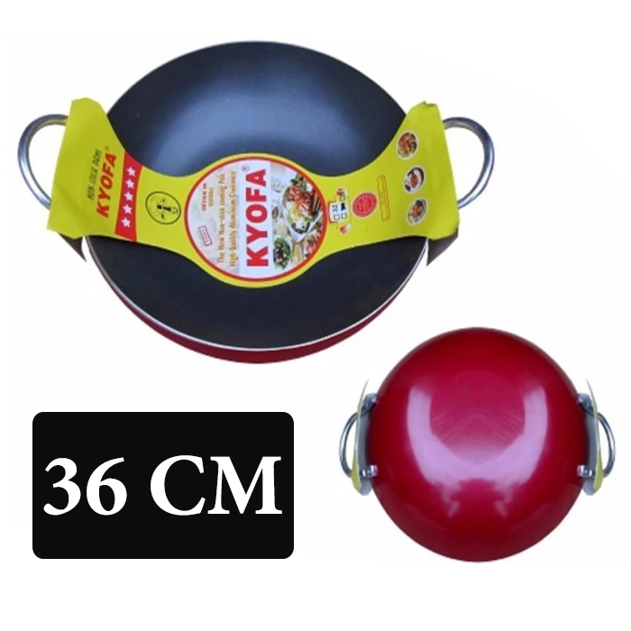 [CHẢO LỚN 38 CM_PL] Chảo chống dính 38 cm 2 quai hàng công ty chính hãng - 38cm/ Chảo chiên xào cho nhà hàng /quán ăn/ gia đình .... men chống dính an toàn [hình ảnh thật sản phẩm]
