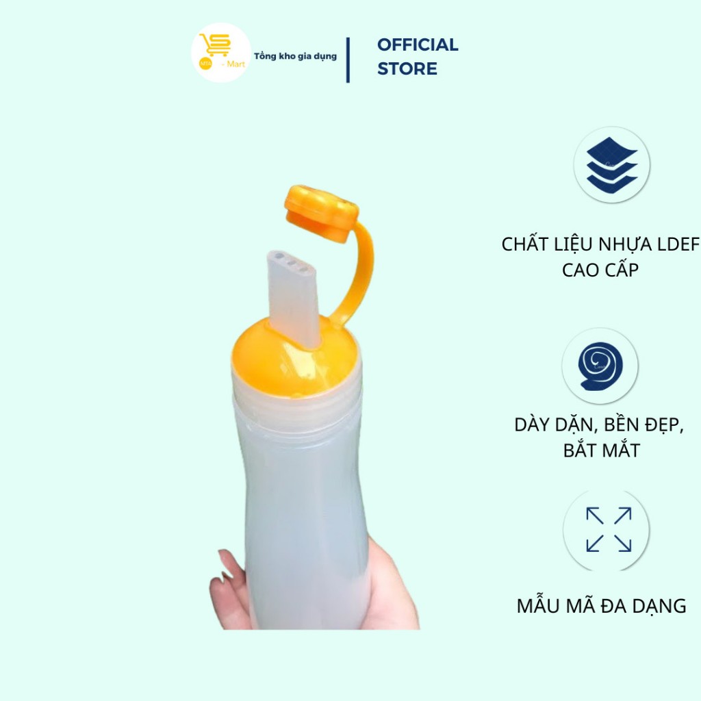 Bình Tương 3 Đầu Xịt, Bình Đựng Tương, Chai Đựng Sốt 3 Vòi Tiện Dụng | MTA-MART