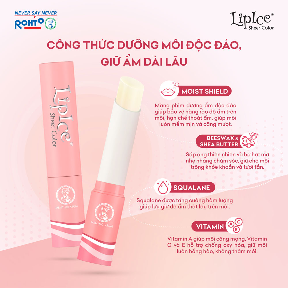 Son dưỡng hiệu chỉnh sắc môi hồng tự nhiên LipIce Sheer Color 2.4g