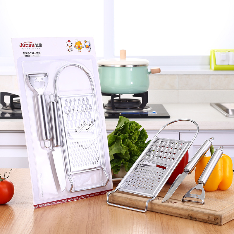 Vỉ 3 bộ dao gọt củ quả cao cấp inox 304. là những dụng cụ cực kỳ hữu ích, giúp bạn gọt vỏ, bào vỏ, bào sợi nhuyễn, cắt miếng các loại trái cây, rau củ.