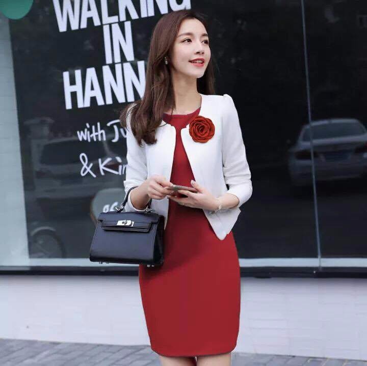 [HCM]ĐẦM CÔNG SỞ KÈM VEST THANH LỊCH - DCS42