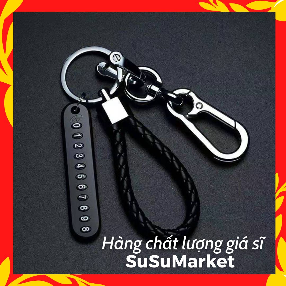 BỘ MÓC KHOÁ DÂY DA KÈM SỐ ĐIỆN THOẠI [CHỐNG THẤT LẠC]