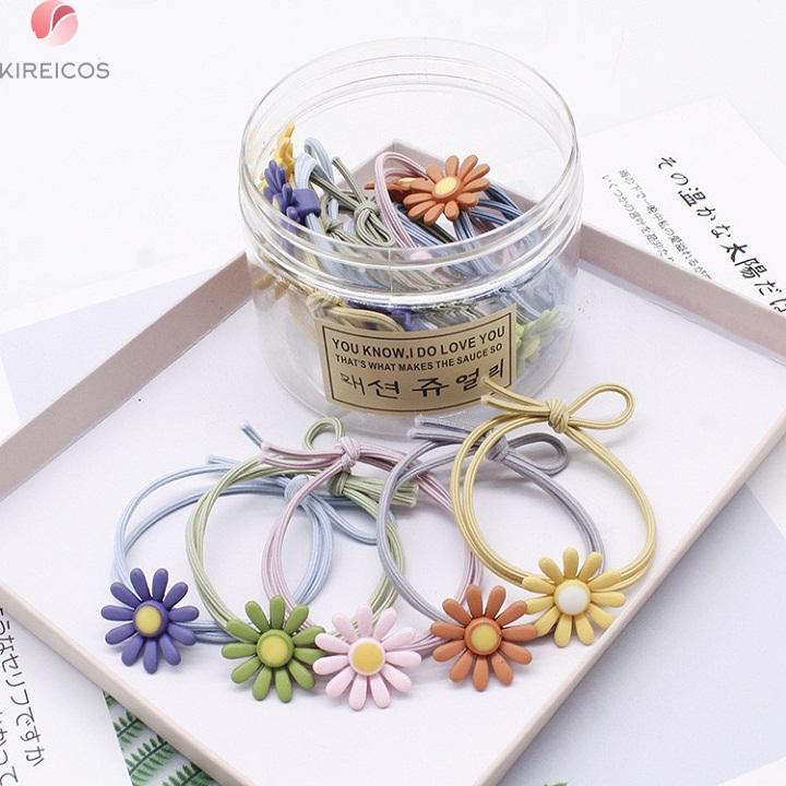 Set 10 Cột Tóc Hoa Cúc Nhiều Màu Hàn Quốc