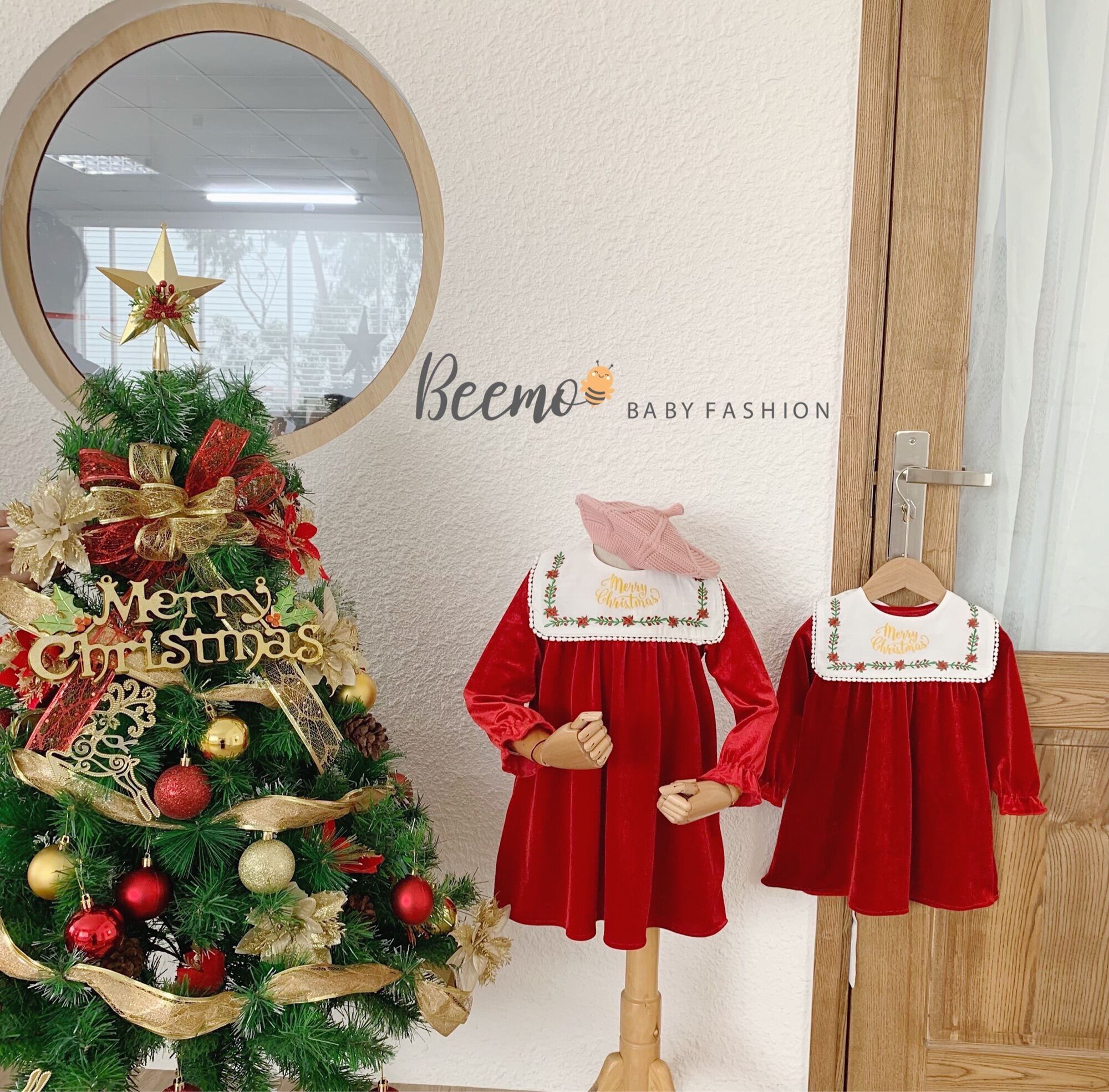 SET VÁY NHUNG NOEL SIÊU XINH CHO BÉ