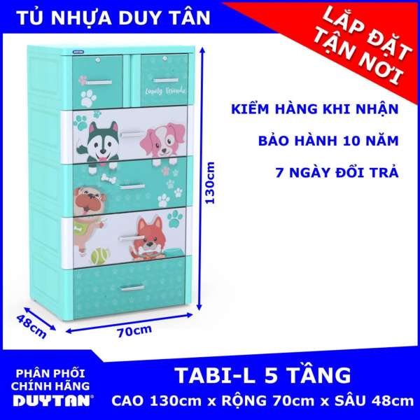 Tủ nhựa cao cấp Duy Tân TABI-L 5 tầng (Dương - Cún Con)