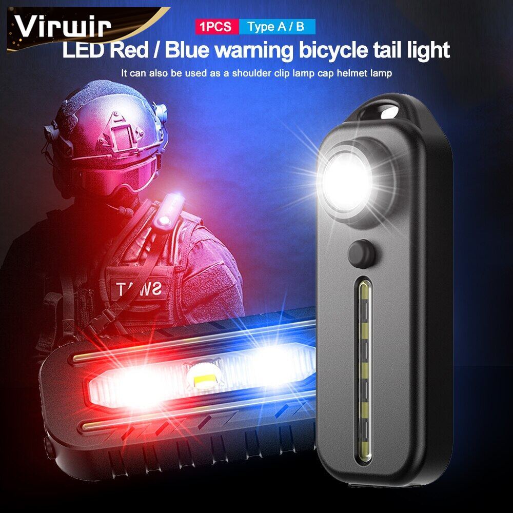 Hot Sales】VIRWIR Ultra-small Mini LED Light-emitting Small Flashlight Keychain Light 5 Light Modes Torch Light Multi-function Clip Flashing Warning Safety Flashlight Torch Bicycle Warn Light USB Rechargable Whistle Key Light