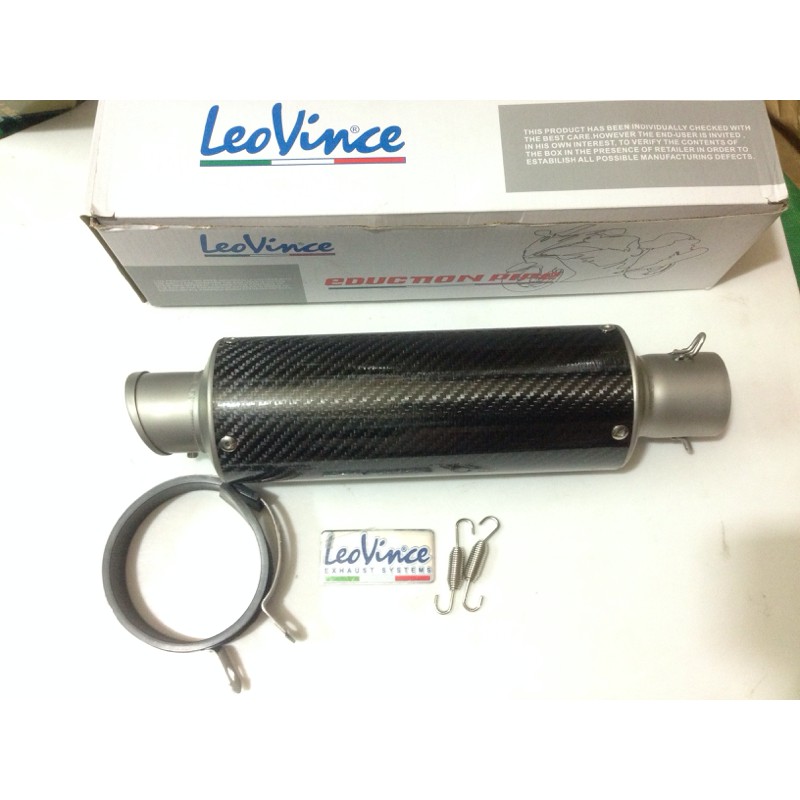 Pô Xe Máy, Pô Leovince, Lon Pô Leovince Cacbon L2 dài, âm thanh trầm ấm, uy lực, thiết kế đẹp, dễ dàng lắp lên xe