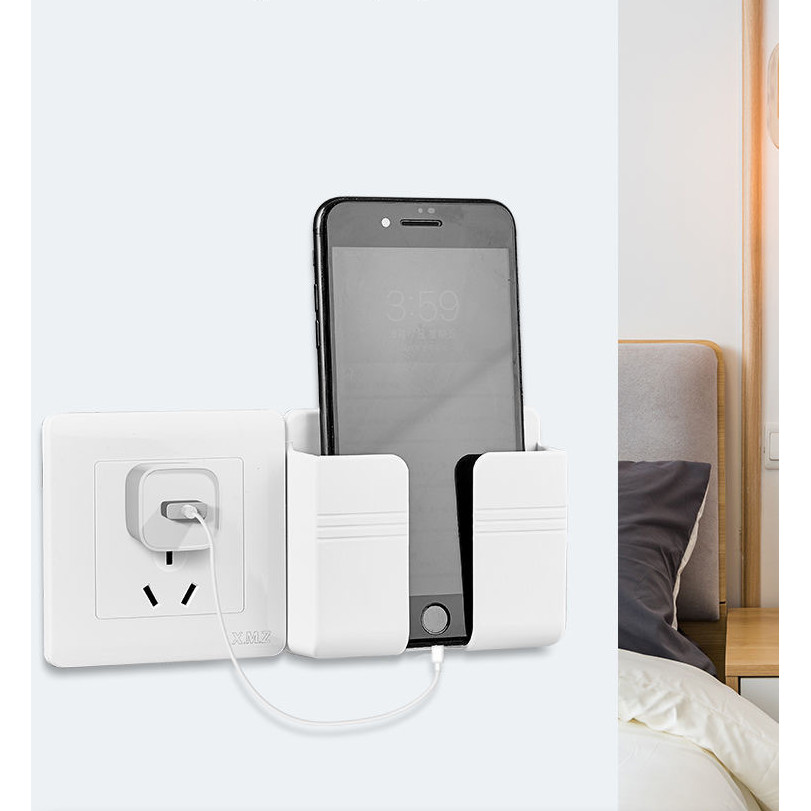 Kệ dán tường để điện thoại, điều khiển remote siêu tiện lợi, khay đựng điện thoại dán tường