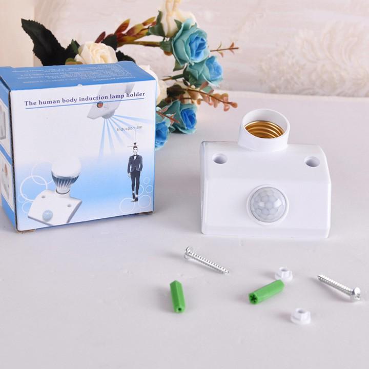 Đui đèn cảm ứng Đui đèn cảm biến chuyển động hồng ngoại SMH E27, đuôi đèn cảm biến hồng ngoại, đui đèn e27, đui đèn điều khiển từ xa đui đèn cảm ứng hồng ngoại