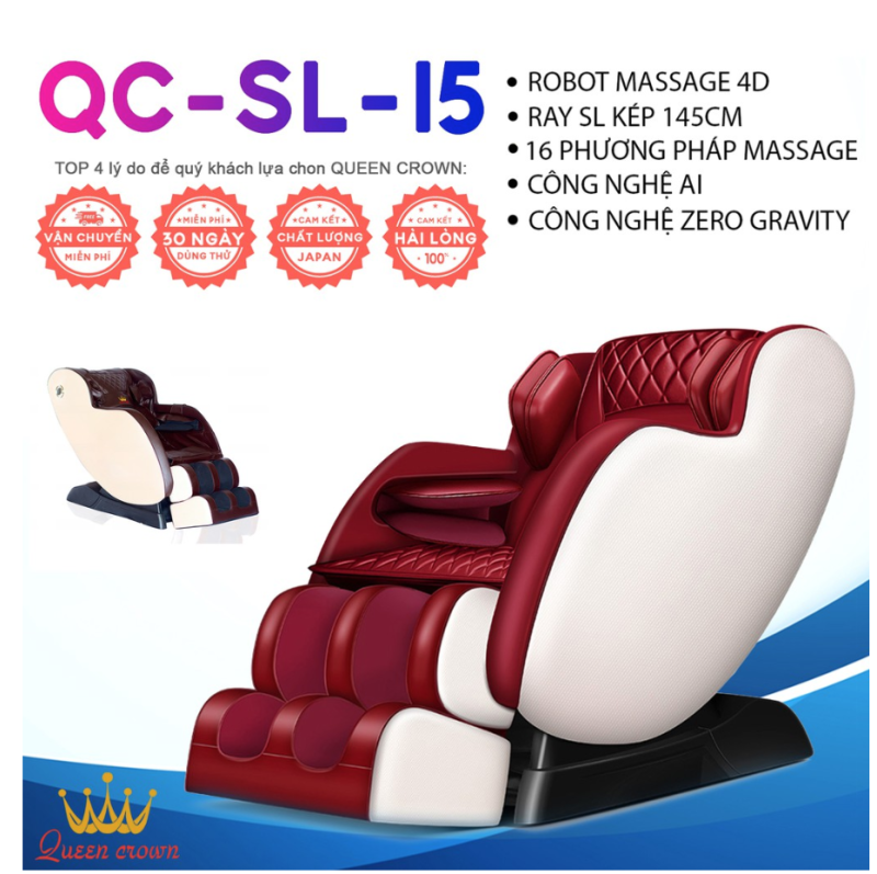 Ghế Massage Nhật Bản - QUEEN CROWN 4D QC-SL-15 - Món Quà Tuyệt Vời Cho Người Thân