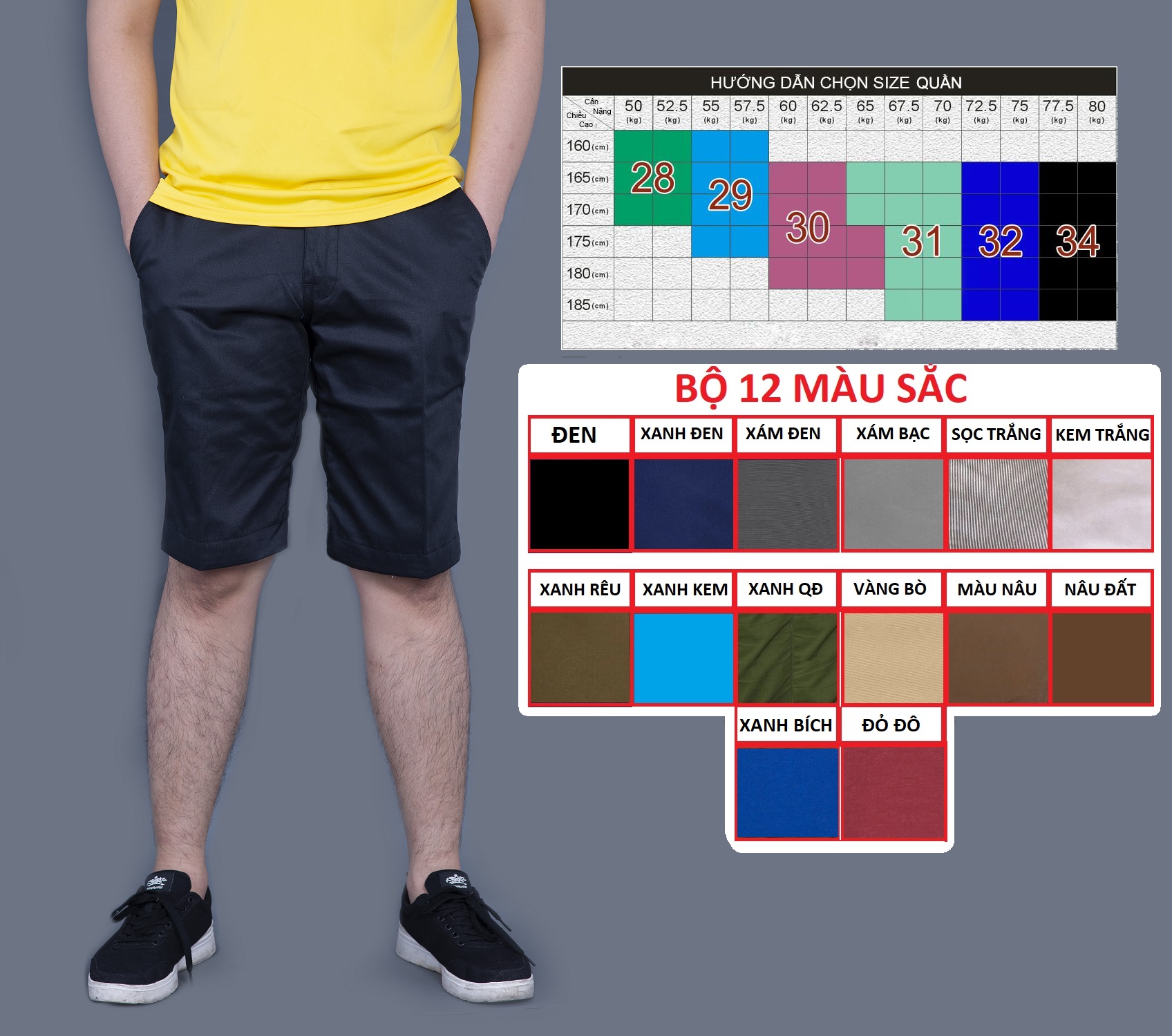 Quần lửng nam quần kaki siêu chất giá sập sàn kiểu dáng thể thao