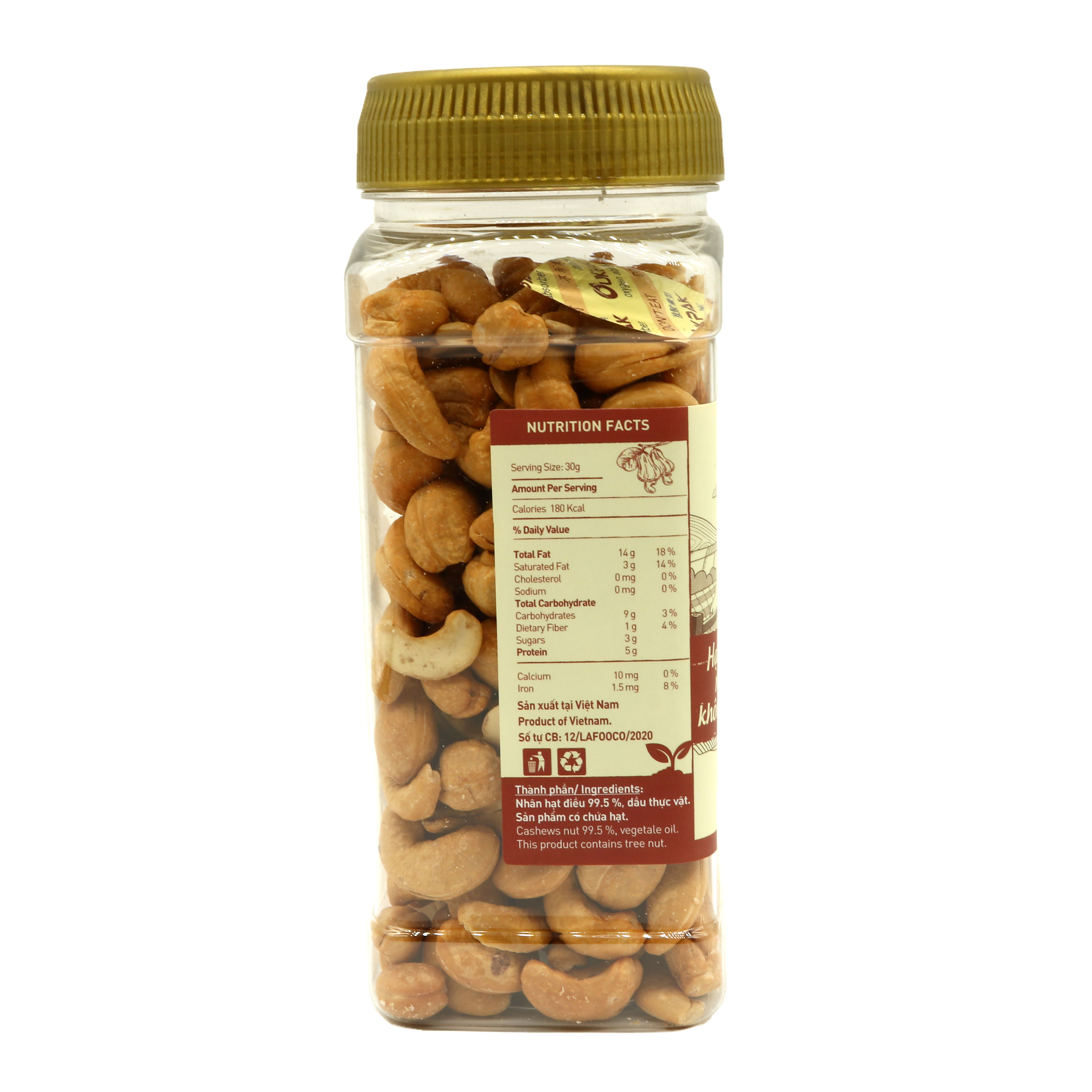 Hạt Điều Rang Không Muối LAFOOCO 270g