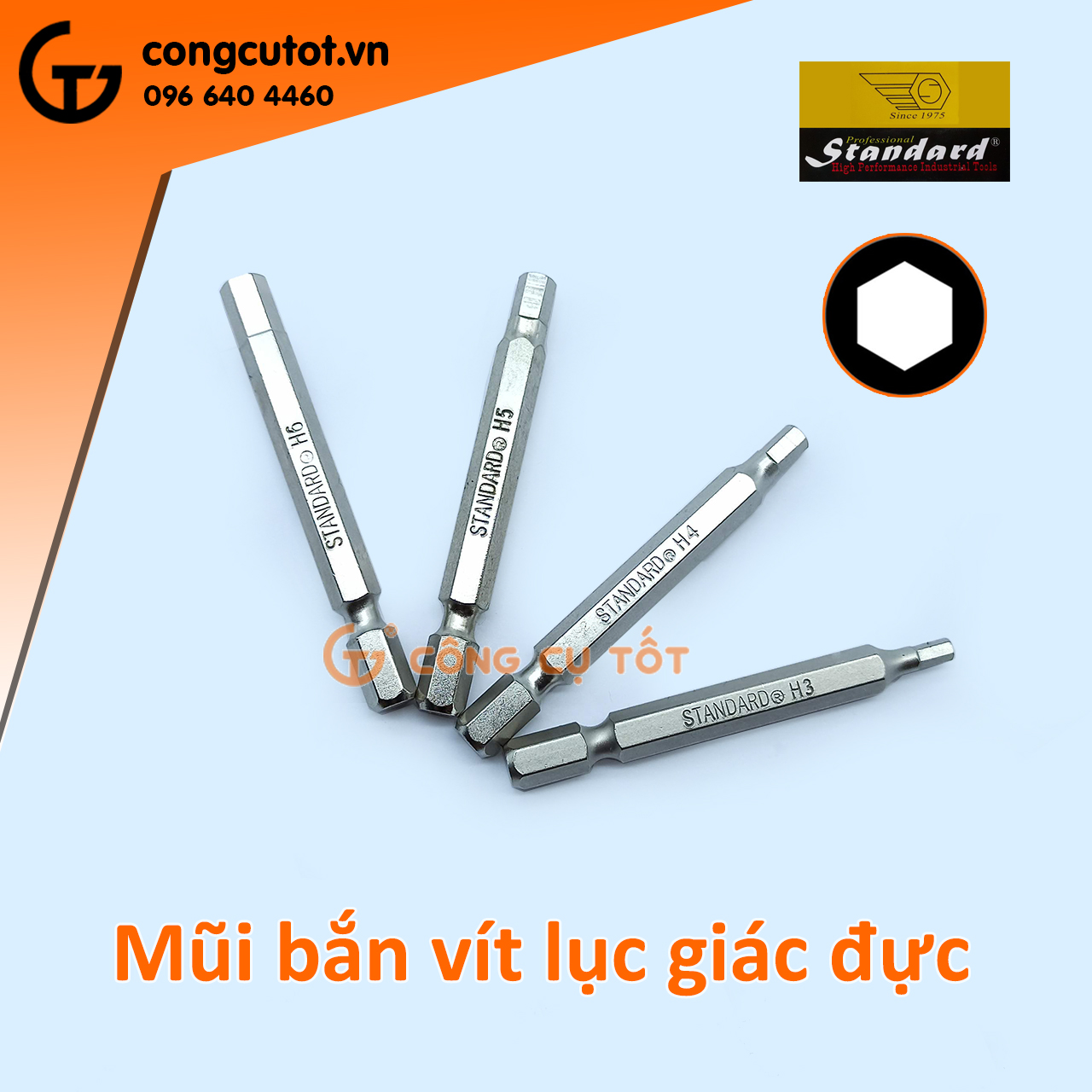 Đầu bắt vít lục giác đực Standard dài 65mm