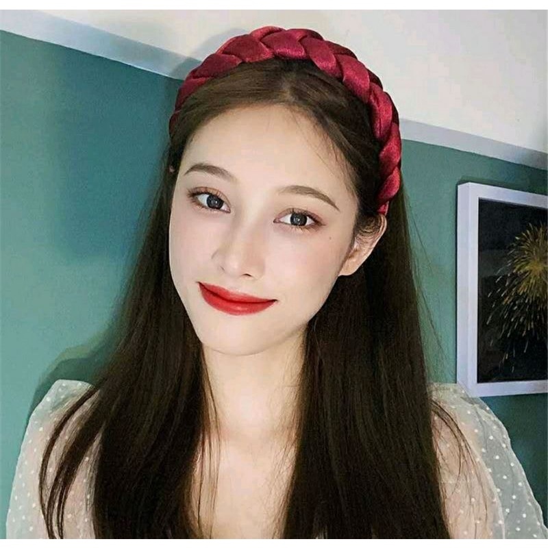 【HOT SALE】 Bờm Mấn Satin Bản Rộng Tết Bím