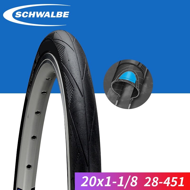 Schwalbe một lốp siêu nhẹ bike20 inch lốp hai bên màu vàng 451 406 201.1 lốp xe đạp gấp 28-451 lốp chống đâm thủng