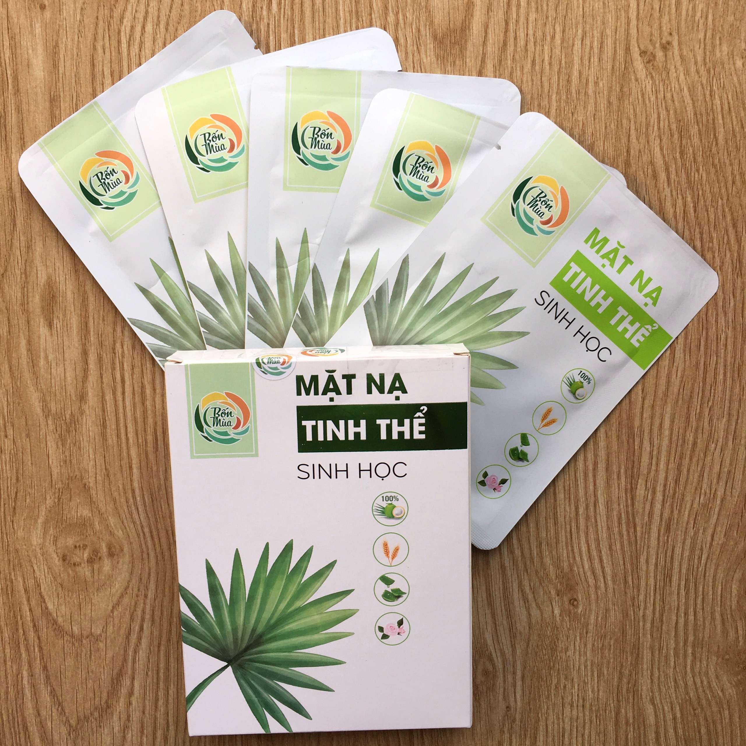 [HCM]Hộp 5 miếng Mặt nạ tinh thể sinh học dưỡng da Cọ Dừa Hạt Ngọc Thiên Nhiên Việt